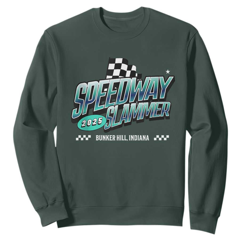 Speedway Slammer 2025 Sweatshirt Bunker Hill Indiana TS02 Dark Forest Green Print Your Wear