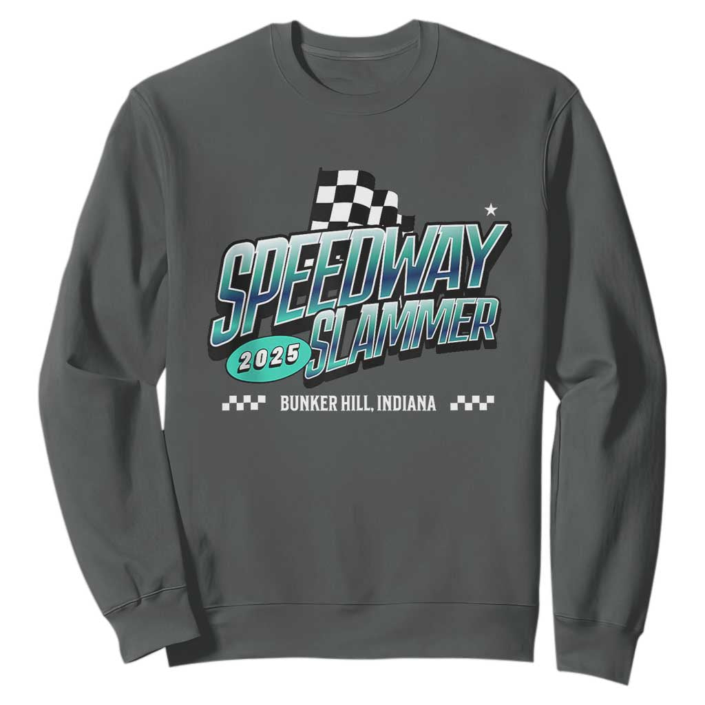 Speedway Slammer 2025 Sweatshirt Bunker Hill Indiana TS02 Dark Heather Print Your Wear