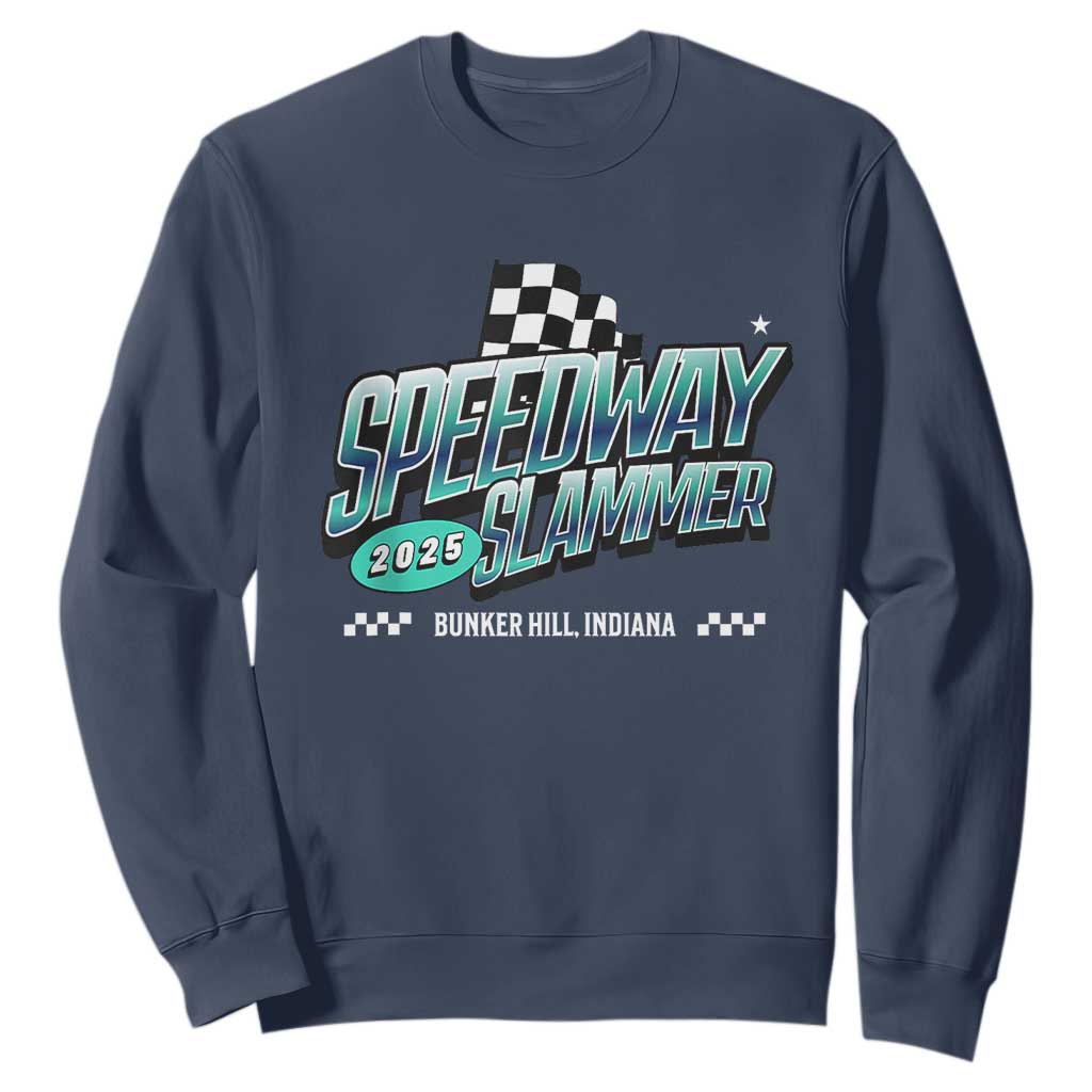Speedway Slammer 2025 Sweatshirt Bunker Hill Indiana TS02 Navy Print Your Wear