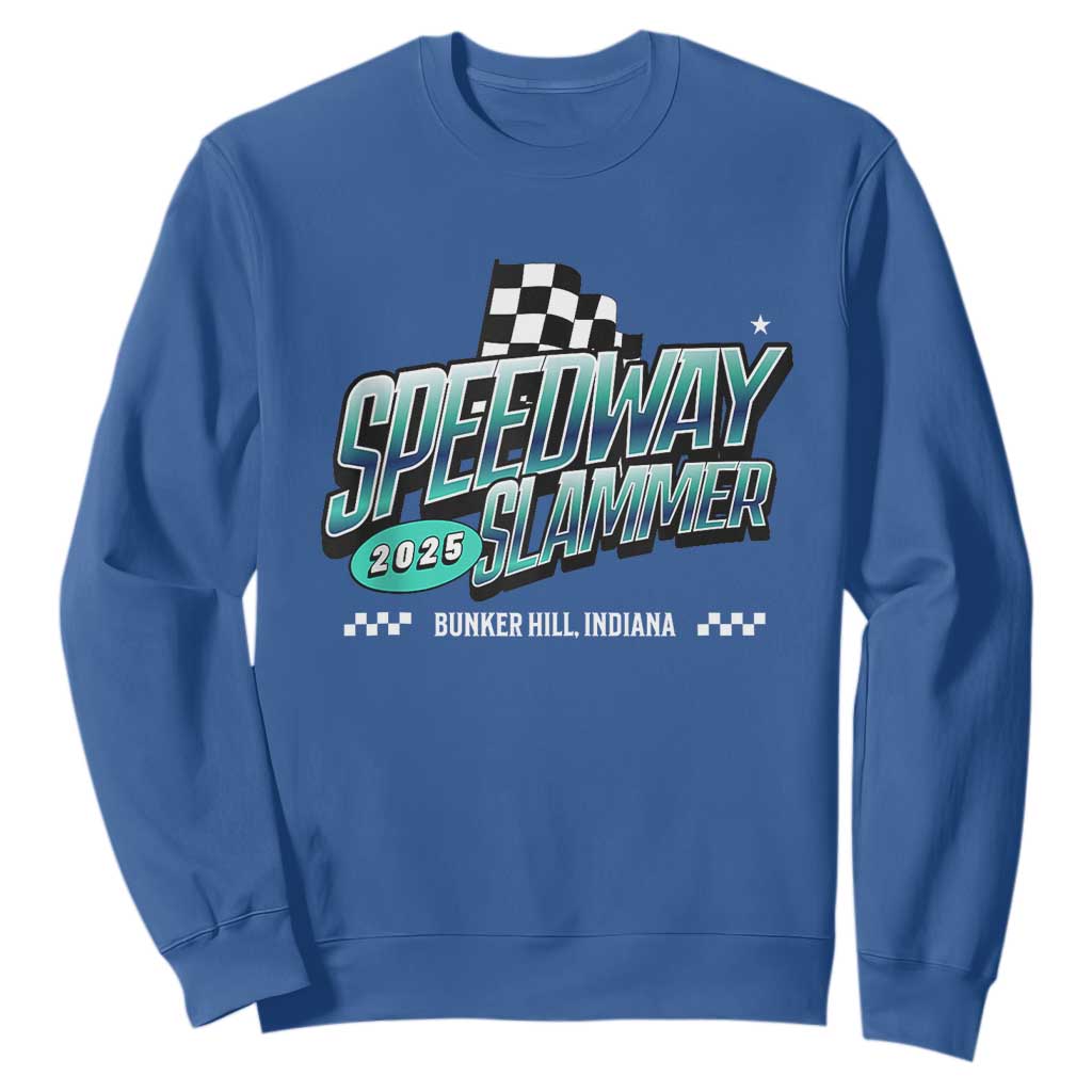 Speedway Slammer 2025 Sweatshirt Bunker Hill Indiana TS02 Royal Blue Print Your Wear