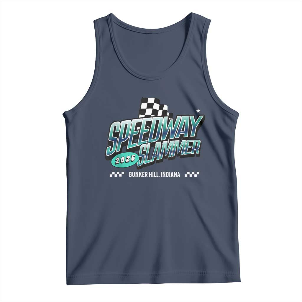 Speedway Slammer 2025 Tank Top Bunker Hill Indiana TS02 Navy Print Your Wear