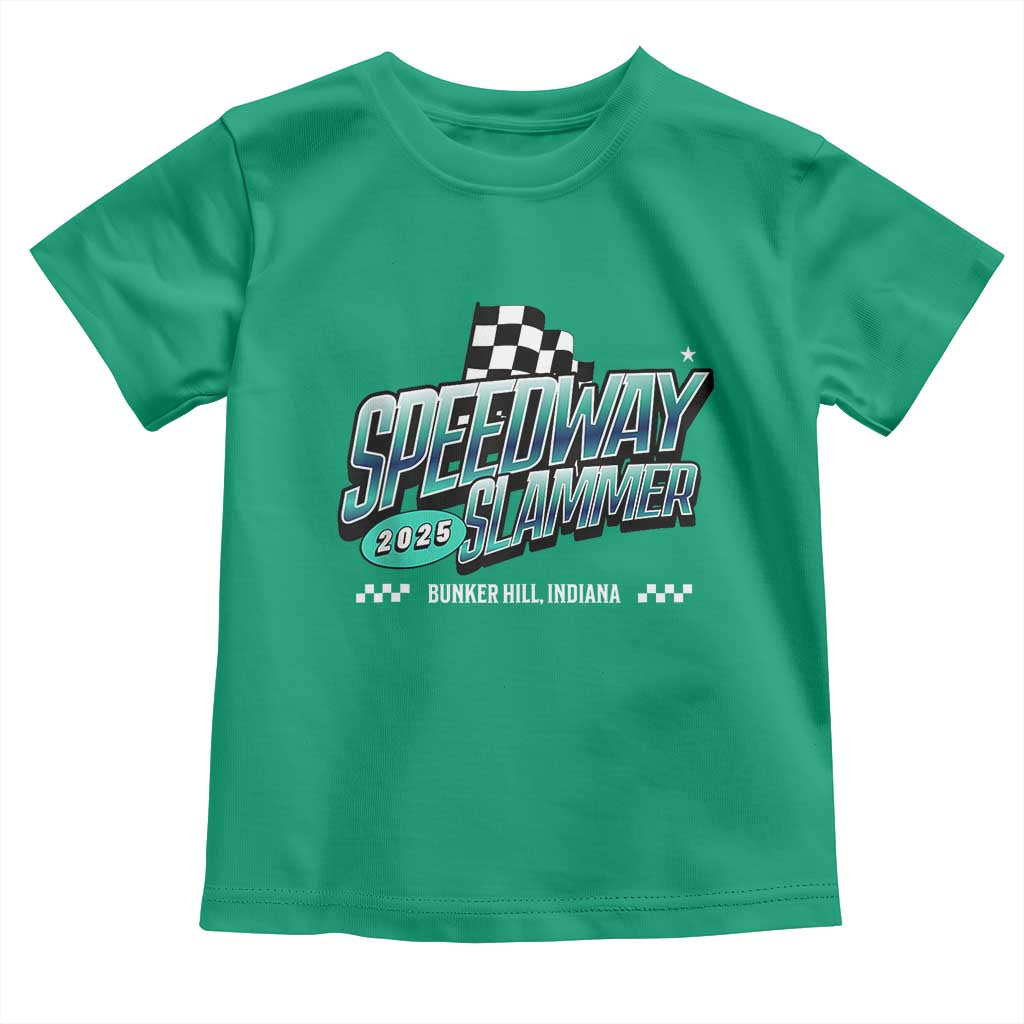 Speedway Slammer 2025 Toddler T Shirt Bunker Hill Indiana TS02 Irish Green Print Your Wear