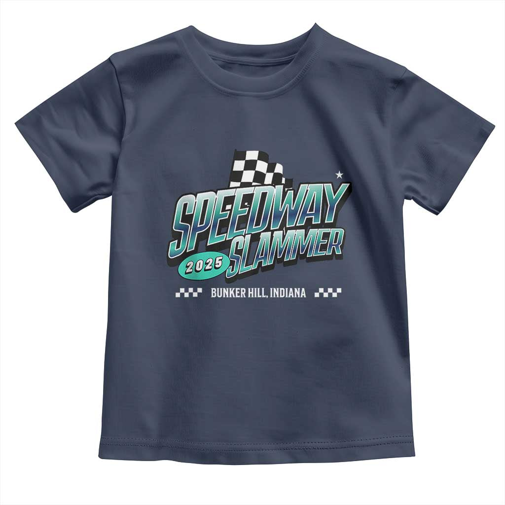Speedway Slammer 2025 Toddler T Shirt Bunker Hill Indiana TS02 Navy Print Your Wear