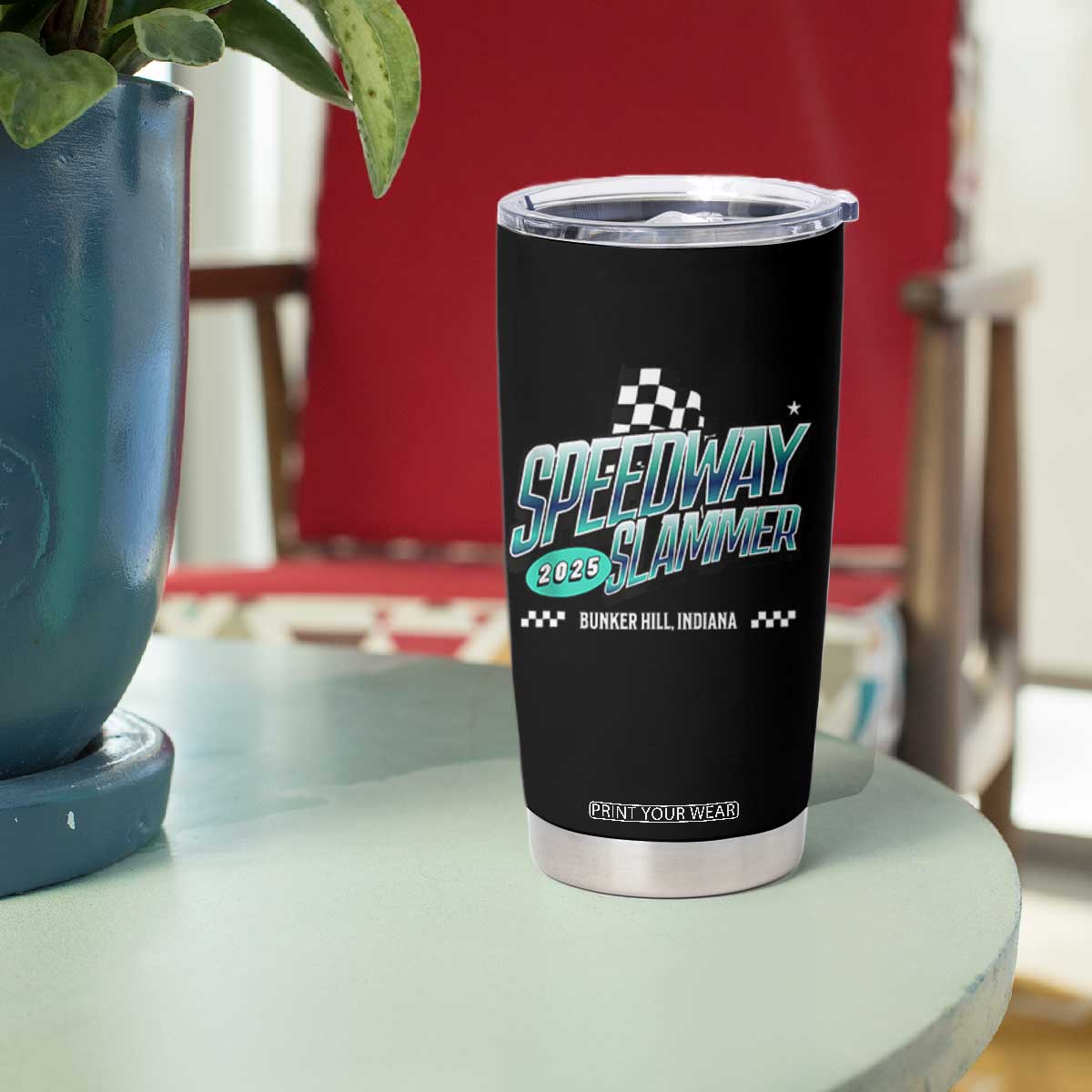 Speedway Slammer 2025 Tumbler Cup Bunker Hill Indiana TS02 Print Your Wear