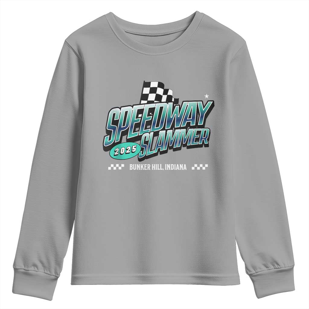 Speedway Slammer 2025 Youth Sweatshirt Bunker Hill Indiana TS02 Sport Gray Print Your Wear
