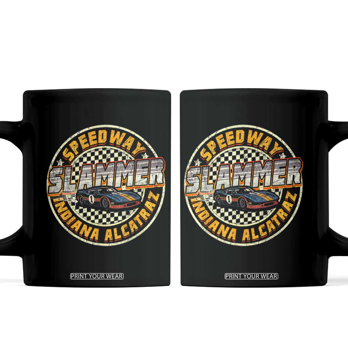 Speedway Slammer 2025 Coffee Mug Indiana Alcatraz Retro Vintage Racing Graphic TS02 Black Print Your Wear