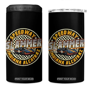 Speedway Slammer 2025 4 in 1 Can Cooler Tumbler Indiana Alcatraz Retro Vintage Racing Graphic TS02 One Size: 16 oz Black Print Your Wear