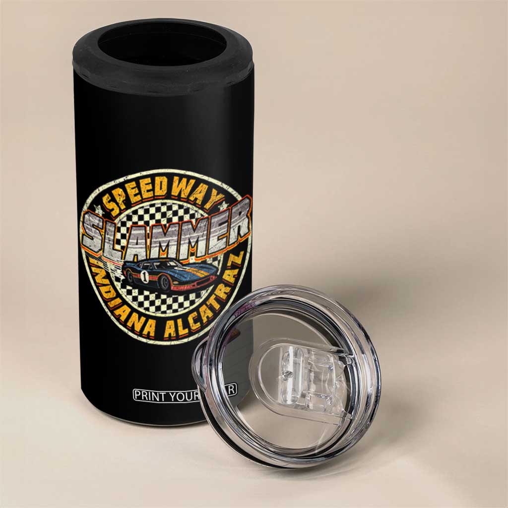Speedway Slammer 2025 4 in 1 Can Cooler Tumbler Indiana Alcatraz Retro Vintage Racing Graphic TS02 Print Your Wear