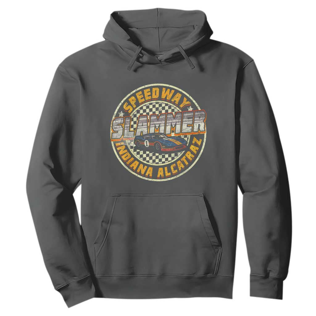 Speedway Slammer 2025 Hoodie Indiana Alcatraz Retro Vintage Racing Graphic TS02 Dark Heather Print Your Wear