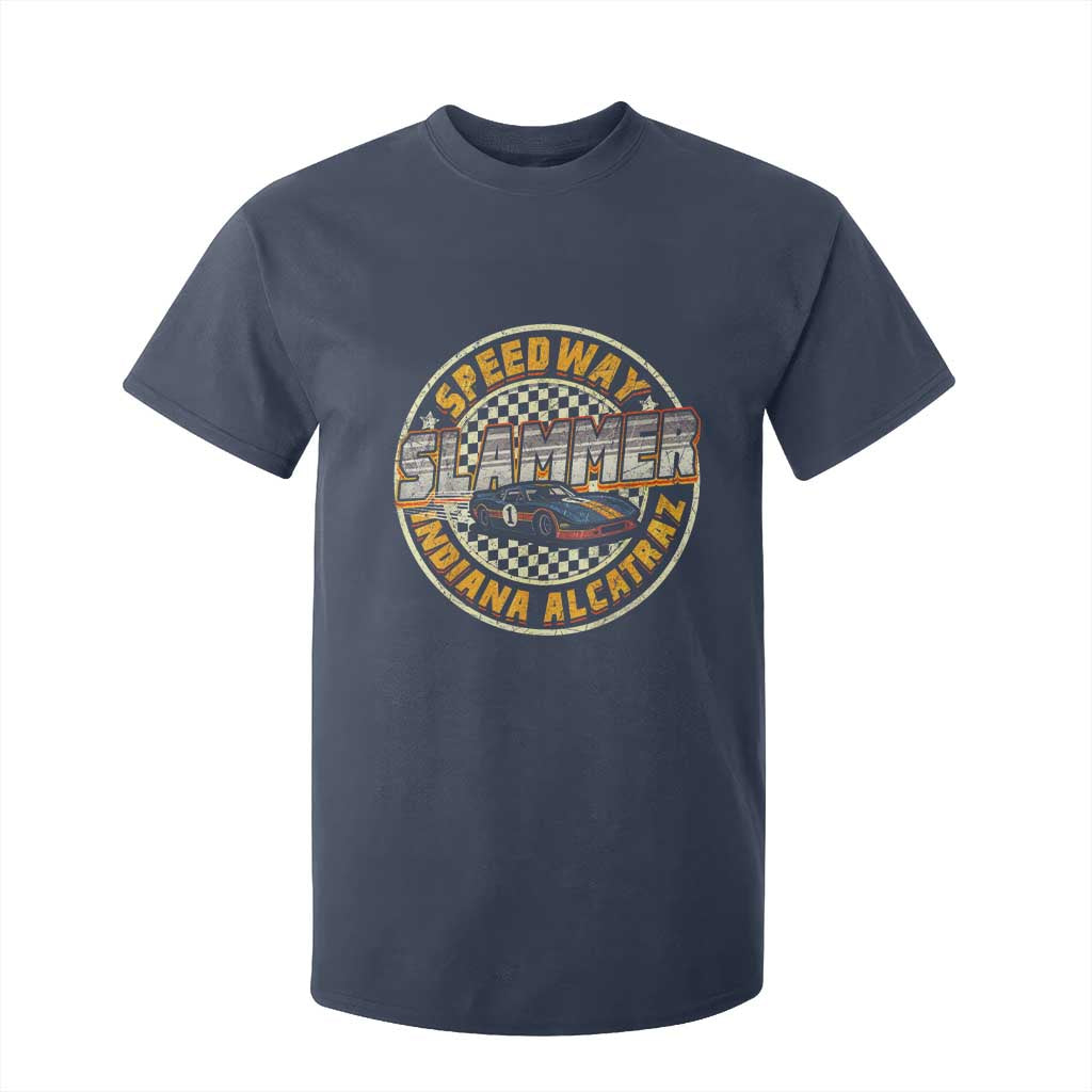Speedway Slammer 2025 T Shirt For Kid Indiana Alcatraz Retro Vintage Racing Graphic TS02 Navy Print Your Wear