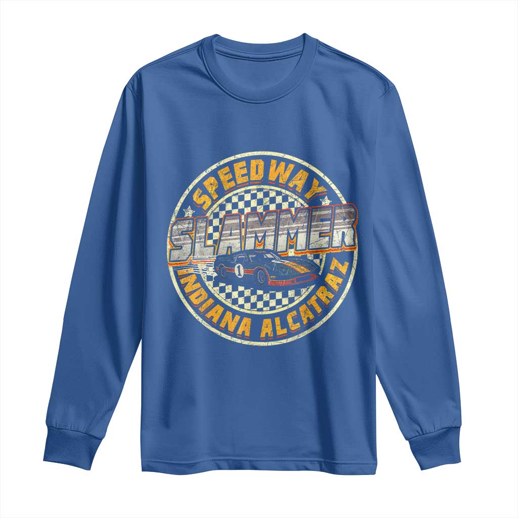 Speedway Slammer 2025 Long Sleeve Shirt Indiana Alcatraz Retro Vintage Racing Graphic TS02 Royal Blue Print Your Wear
