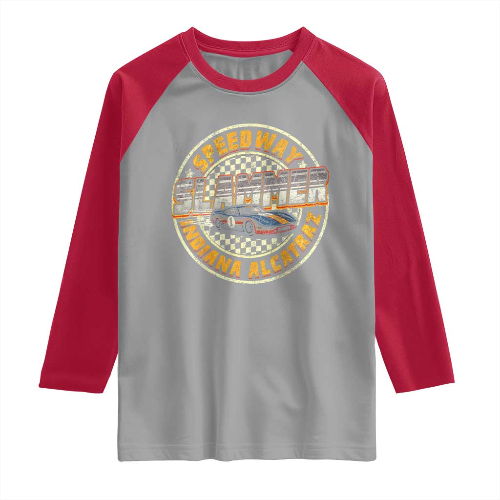 Speedway Slammer 2025 Raglan Shirt Indiana Alcatraz Retro Vintage Racing Graphic TS02 Sport Gray Red Print Your Wear