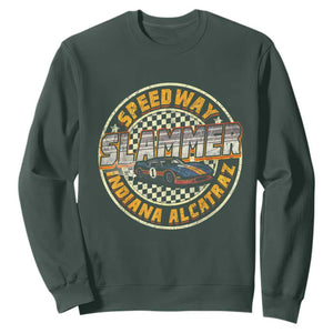 Speedway Slammer 2025 Sweatshirt Indiana Alcatraz Retro Vintage Racing Graphic TS02 Dark Forest Green Print Your Wear
