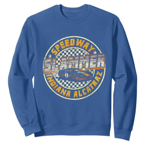 Speedway Slammer 2025 Sweatshirt Indiana Alcatraz Retro Vintage Racing Graphic TS02 Royal Blue Print Your Wear