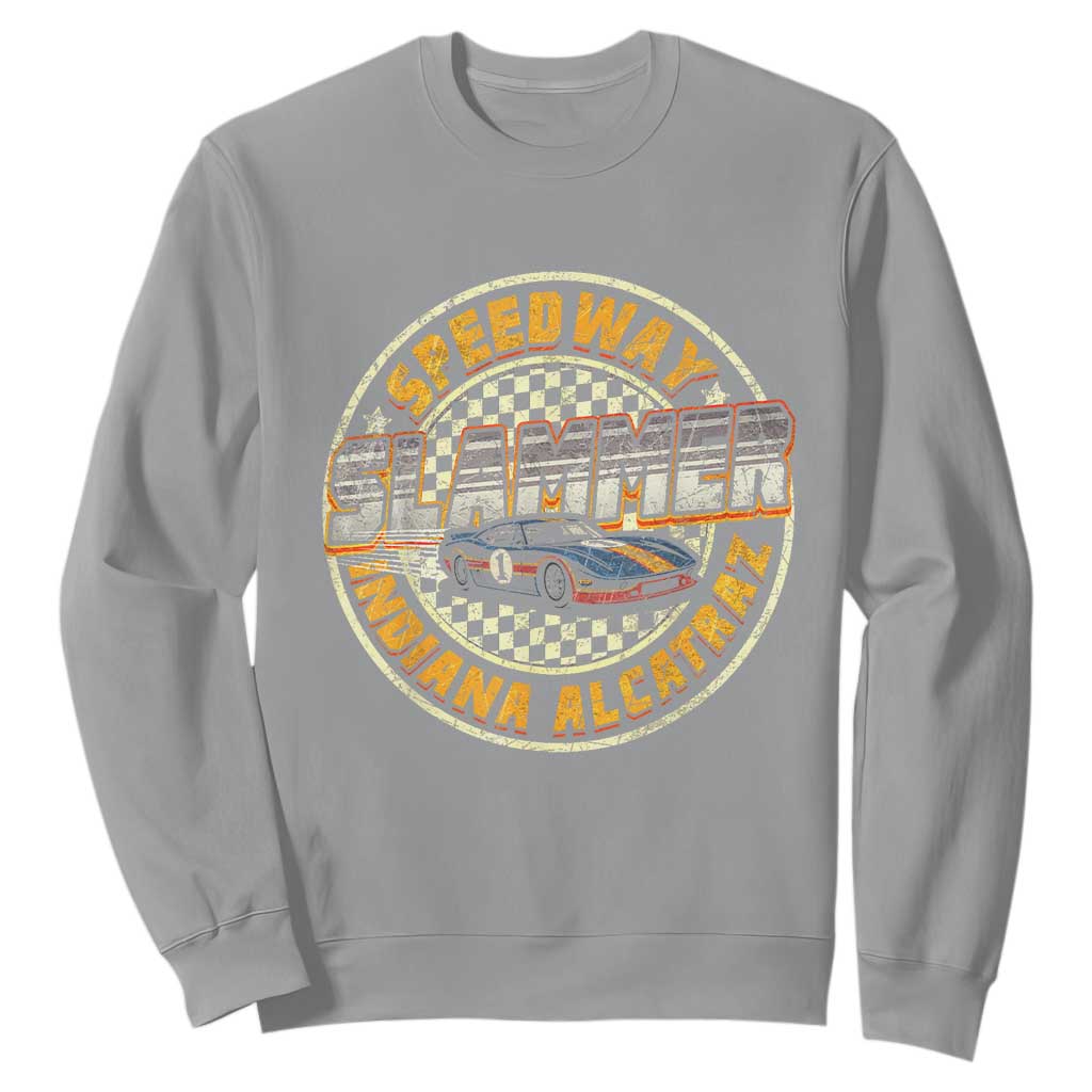 Speedway Slammer 2025 Sweatshirt Indiana Alcatraz Retro Vintage Racing Graphic TS02 Sport Gray Print Your Wear