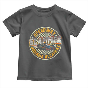 Speedway Slammer 2025 Toddler T Shirt Indiana Alcatraz Retro Vintage Racing Graphic TS02 Dark Heather Print Your Wear