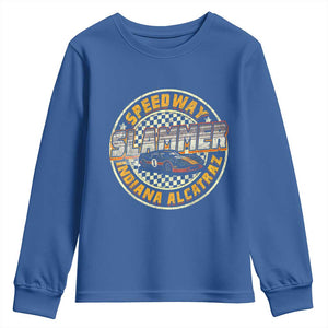Speedway Slammer 2025 Youth Sweatshirt Indiana Alcatraz Retro Vintage Racing Graphic TS02 Royal Blue Print Your Wear
