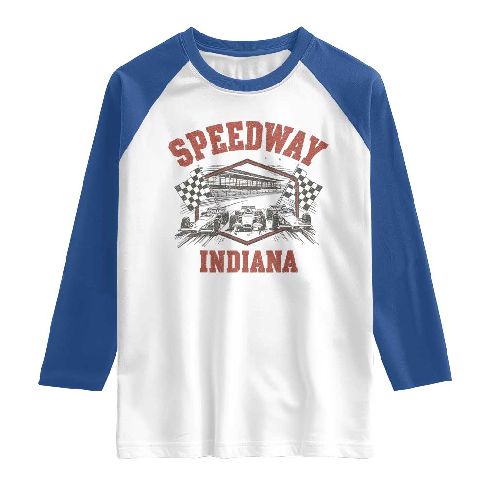 Indiana Speedway Slammer 2025 Raglan Shirt Detention Prison Jail TS02 White Royal Print Your Wear