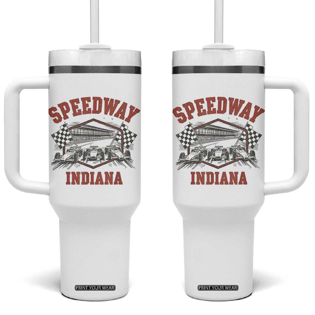 Indiana Speedway Slammer 2025 Tumbler With Handle Detention Prison Jail TS02 One Size: 40 oz White Print Your Wear