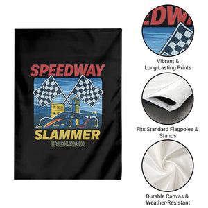Speedway Slammer 2025 Garden Flag Indiana Alcatraz Vintage Racing Graphic TS02 Print Your Wear