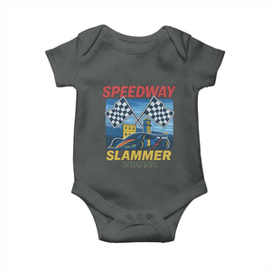 Speedway Slammer 2025 Baby Onesie Indiana Alcatraz Vintage Racing Graphic TS02 Dark Heather Print Your Wear
