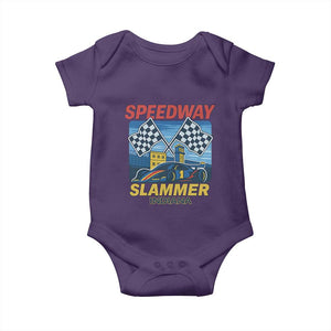 Speedway Slammer 2025 Baby Onesie Indiana Alcatraz Vintage Racing Graphic TS02 Purple Print Your Wear