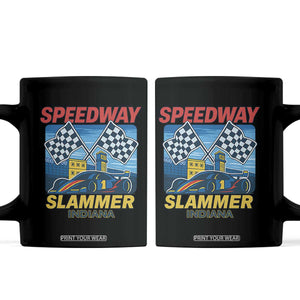 Speedway Slammer 2025 Coffee Mug Indiana Alcatraz Vintage Racing Graphic TS02 Black Print Your Wear