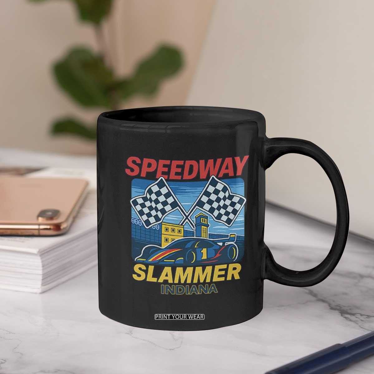 Speedway Slammer 2025 Coffee Mug Indiana Alcatraz Vintage Racing Graphic TS02 Print Your Wear