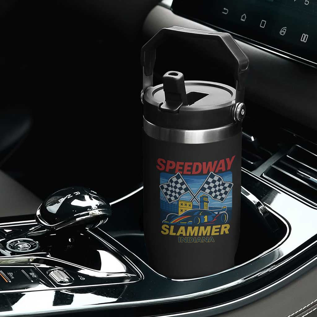 Speedway Slammer 2025 Flip Straw Tumbler Indiana Alcatraz Vintage Racing Graphic TS02 Print Your Wear
