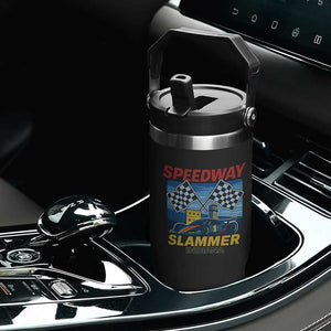 Speedway Slammer 2025 Flip Straw Tumbler Indiana Alcatraz Vintage Racing Graphic TS02 Print Your Wear