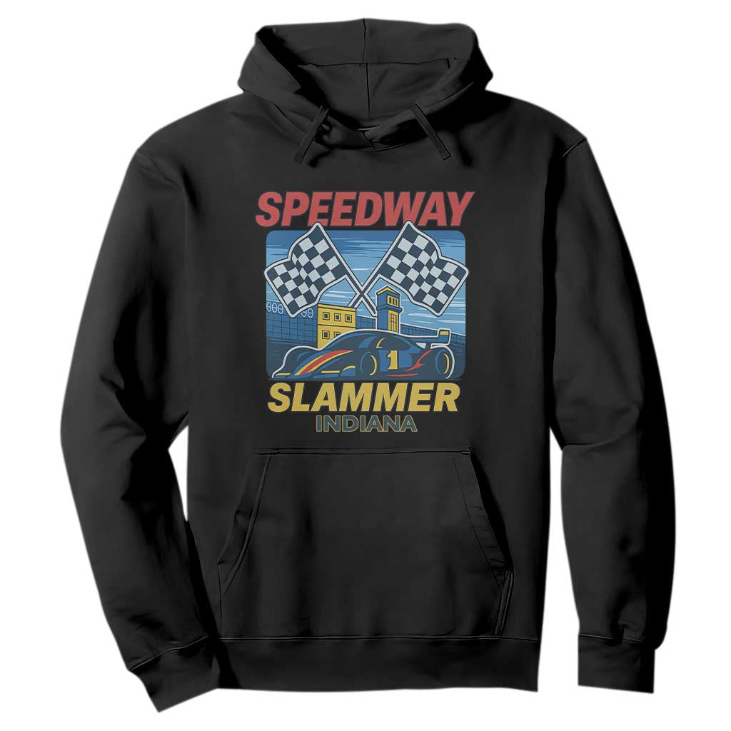 Speedway Slammer 2025 Hoodie Indiana Alcatraz Vintage Racing Graphic TS02 Black Print Your Wear