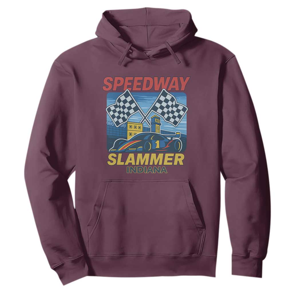 Speedway Slammer 2025 Hoodie Indiana Alcatraz Vintage Racing Graphic TS02 Maroon Print Your Wear