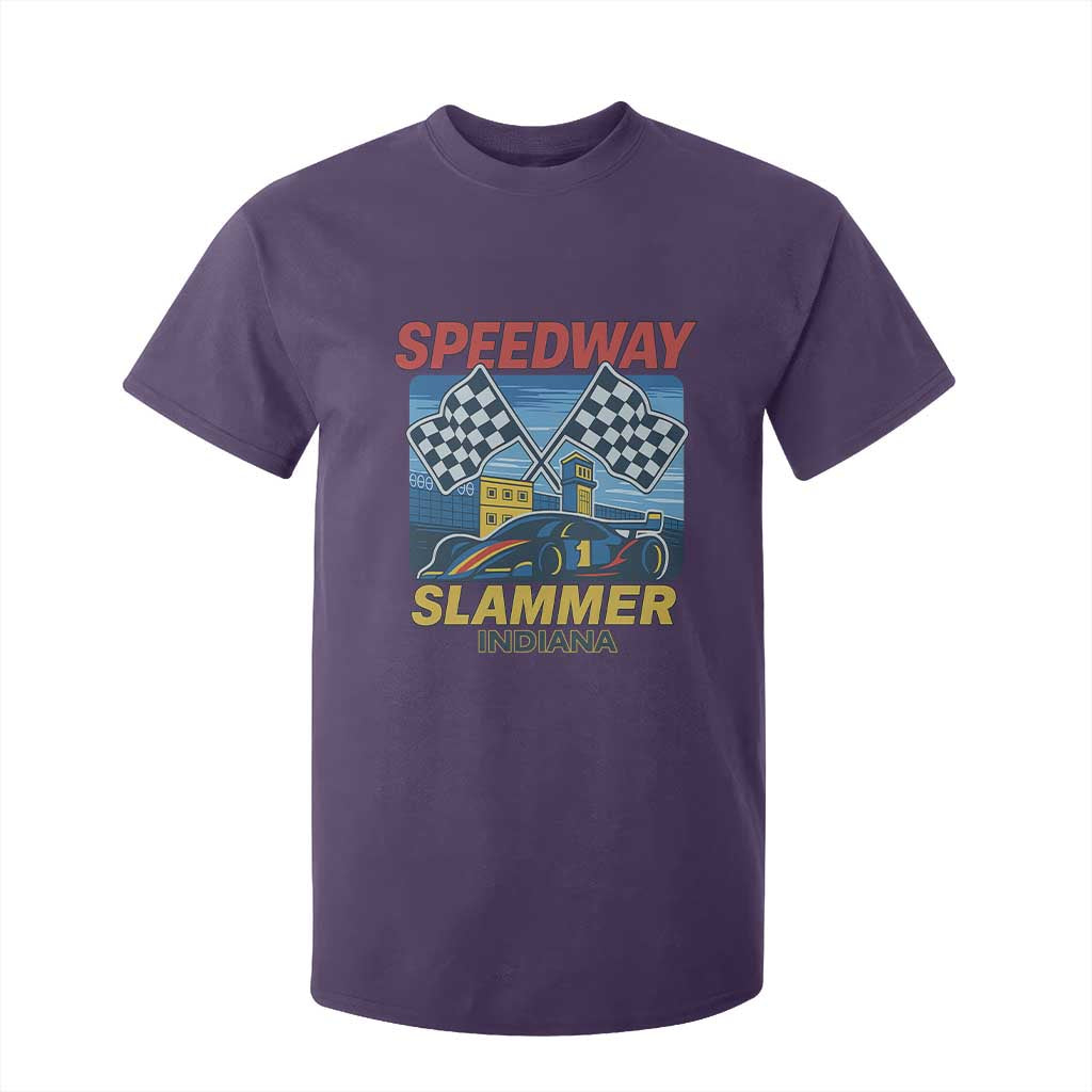 Speedway Slammer 2025 T Shirt For Kid Indiana Alcatraz Vintage Racing Graphic TS02 Purple Print Your Wear
