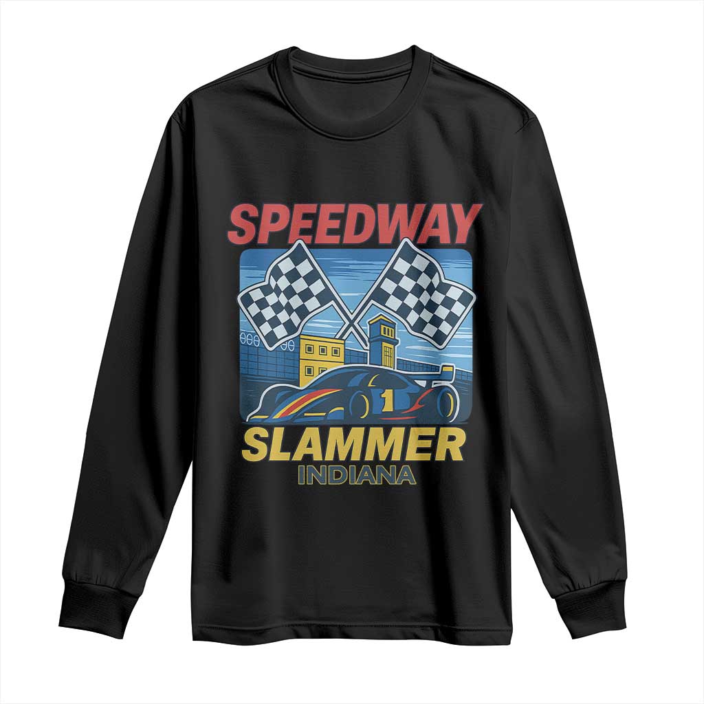 Speedway Slammer 2025 Long Sleeve Shirt Indiana Alcatraz Vintage Racing Graphic TS02 Black Print Your Wear
