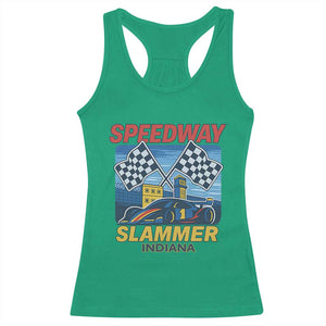 Speedway Slammer 2025 Racerback Tank Top Indiana Alcatraz Vintage Racing Graphic TS02 Irish Green Print Your Wear