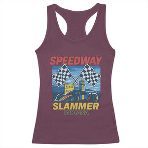Speedway Slammer 2025 Racerback Tank Top Indiana Alcatraz Vintage Racing Graphic TS02 Maroon Print Your Wear