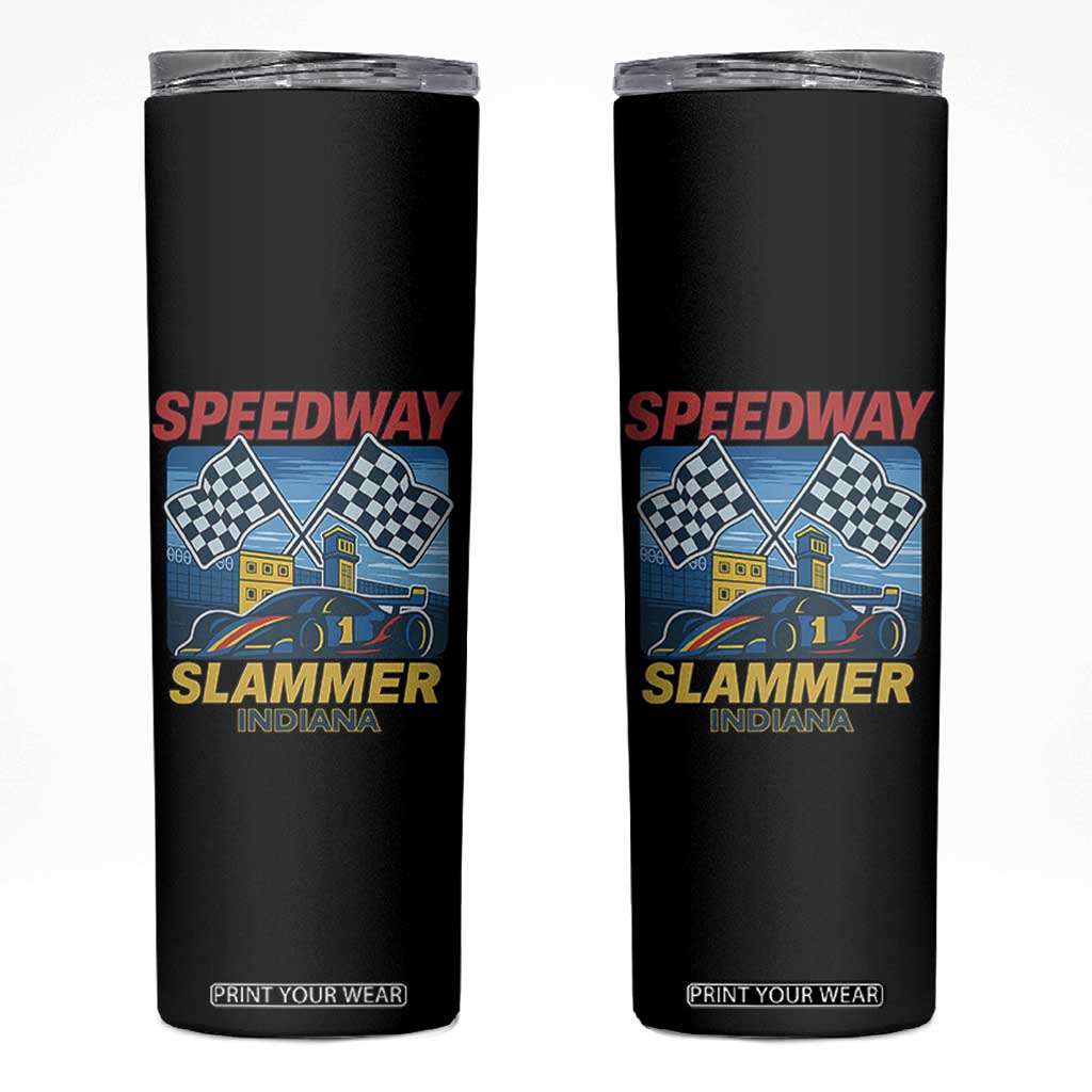 Speedway Slammer 2025 Skinny Tumbler Indiana Alcatraz Vintage Racing Graphic TS02 Black Print Your Wear