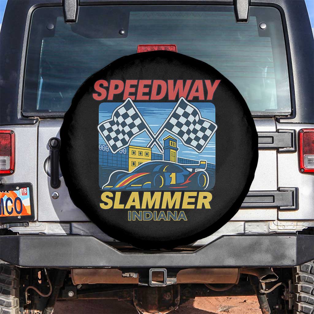 Speedway Slammer 2025 Spare Tire Cover Indiana Alcatraz Vintage Racing Graphic TS02 No hole Black Print Your Wear
