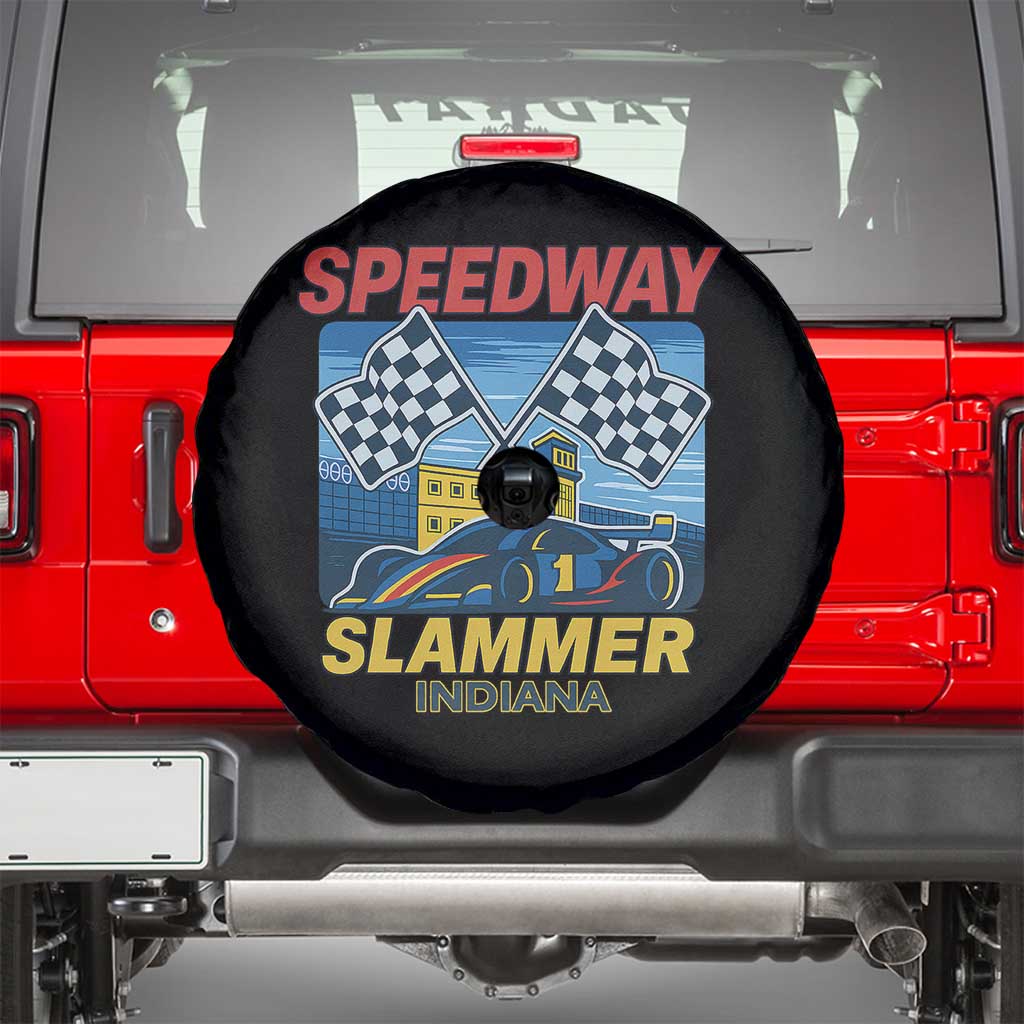 Speedway Slammer 2025 Spare Tire Cover Indiana Alcatraz Vintage Racing Graphic TS02 Black Print Your Wear