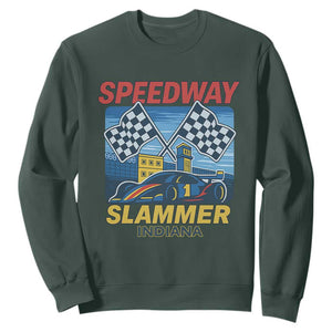 Speedway Slammer 2025 Sweatshirt Indiana Alcatraz Vintage Racing Graphic TS02 Dark Forest Green Print Your Wear