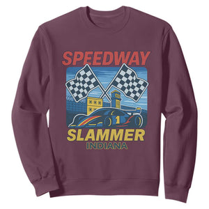 Speedway Slammer 2025 Sweatshirt Indiana Alcatraz Vintage Racing Graphic TS02 Maroon Print Your Wear