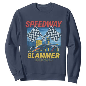 Speedway Slammer 2025 Sweatshirt Indiana Alcatraz Vintage Racing Graphic TS02 Navy Print Your Wear