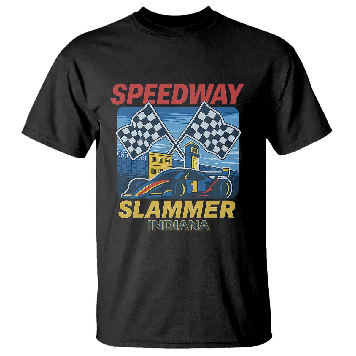 Speedway Slammer 2025 T Shirt Indiana Alcatraz Vintage Racing Graphic TS02 Black Print Your Wear