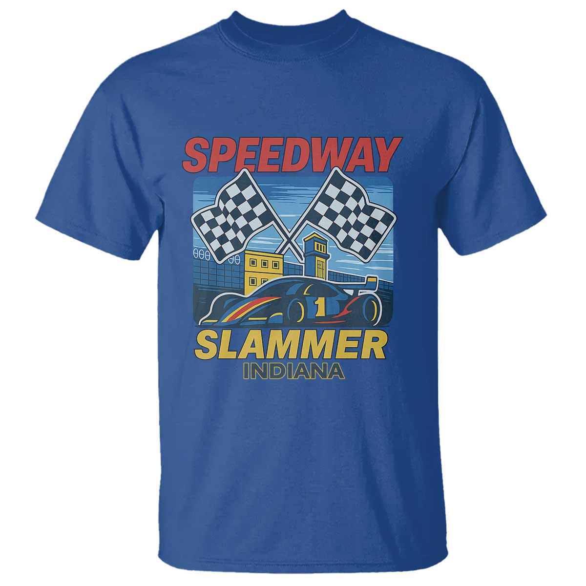 Speedway Slammer 2025 T Shirt Indiana Alcatraz Vintage Racing Graphic TS02 Royal Blue Print Your Wear