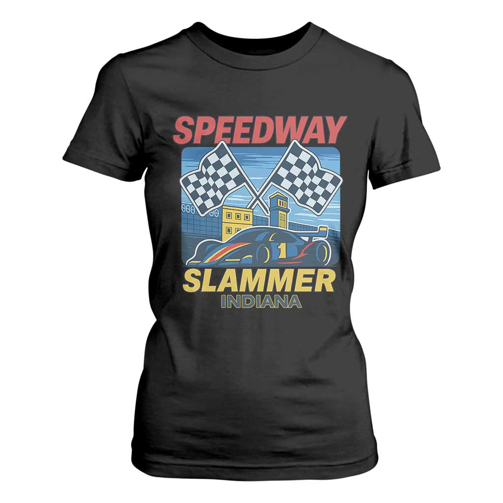 Speedway Slammer 2025 T Shirt For Women Indiana Alcatraz Vintage Racing Graphic TS02 Black Print Your Wear