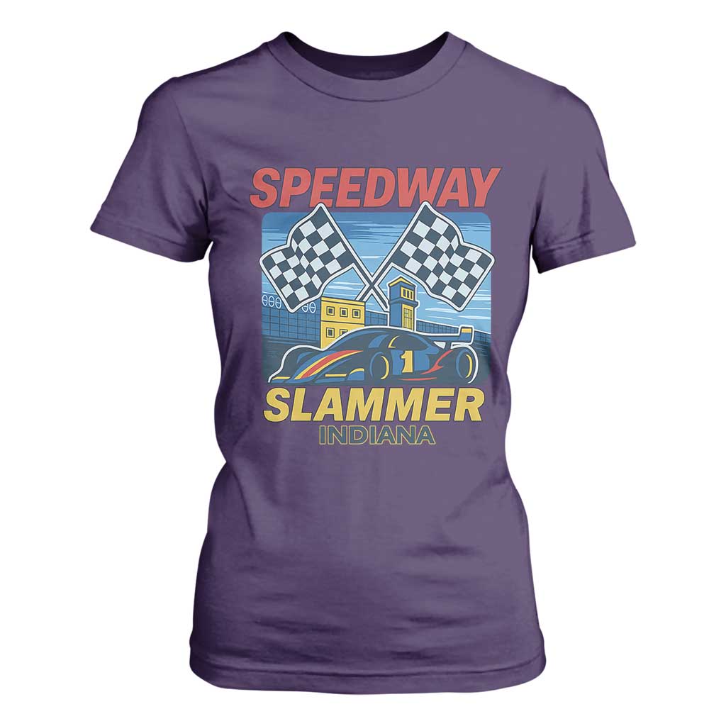 Speedway Slammer 2025 T Shirt For Women Indiana Alcatraz Vintage Racing Graphic TS02 Purple Print Your Wear