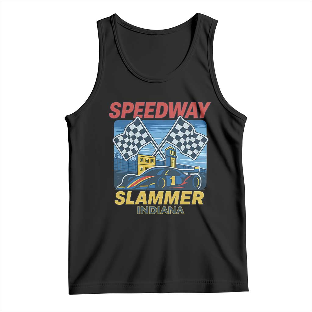 Speedway Slammer 2025 Tank Top Indiana Alcatraz Vintage Racing Graphic TS02 Black Print Your Wear