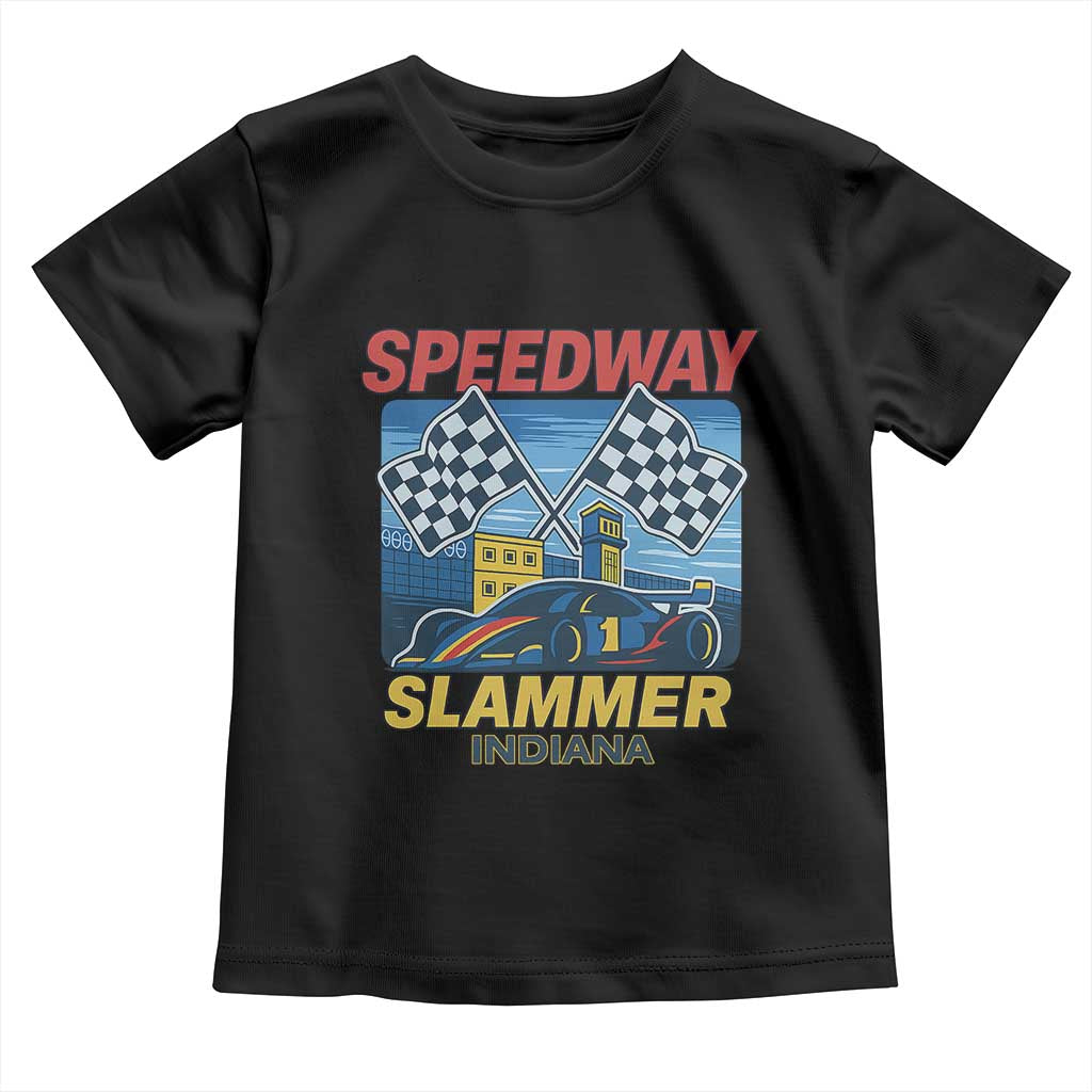 Speedway Slammer 2025 Toddler T Shirt Indiana Alcatraz Vintage Racing Graphic TS02 Black Print Your Wear