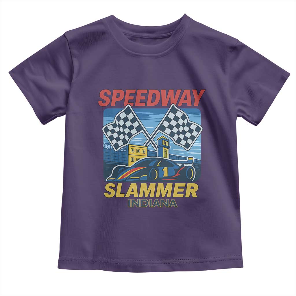 Speedway Slammer 2025 Toddler T Shirt Indiana Alcatraz Vintage Racing Graphic TS02 Purple Print Your Wear