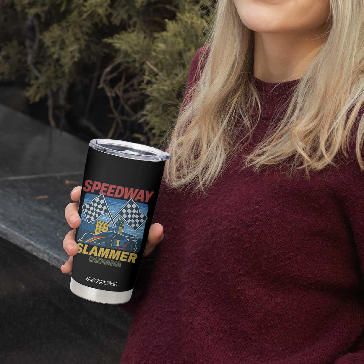 Speedway Slammer 2025 Tumbler Cup Indiana Alcatraz Vintage Racing Graphic TS02 Print Your Wear